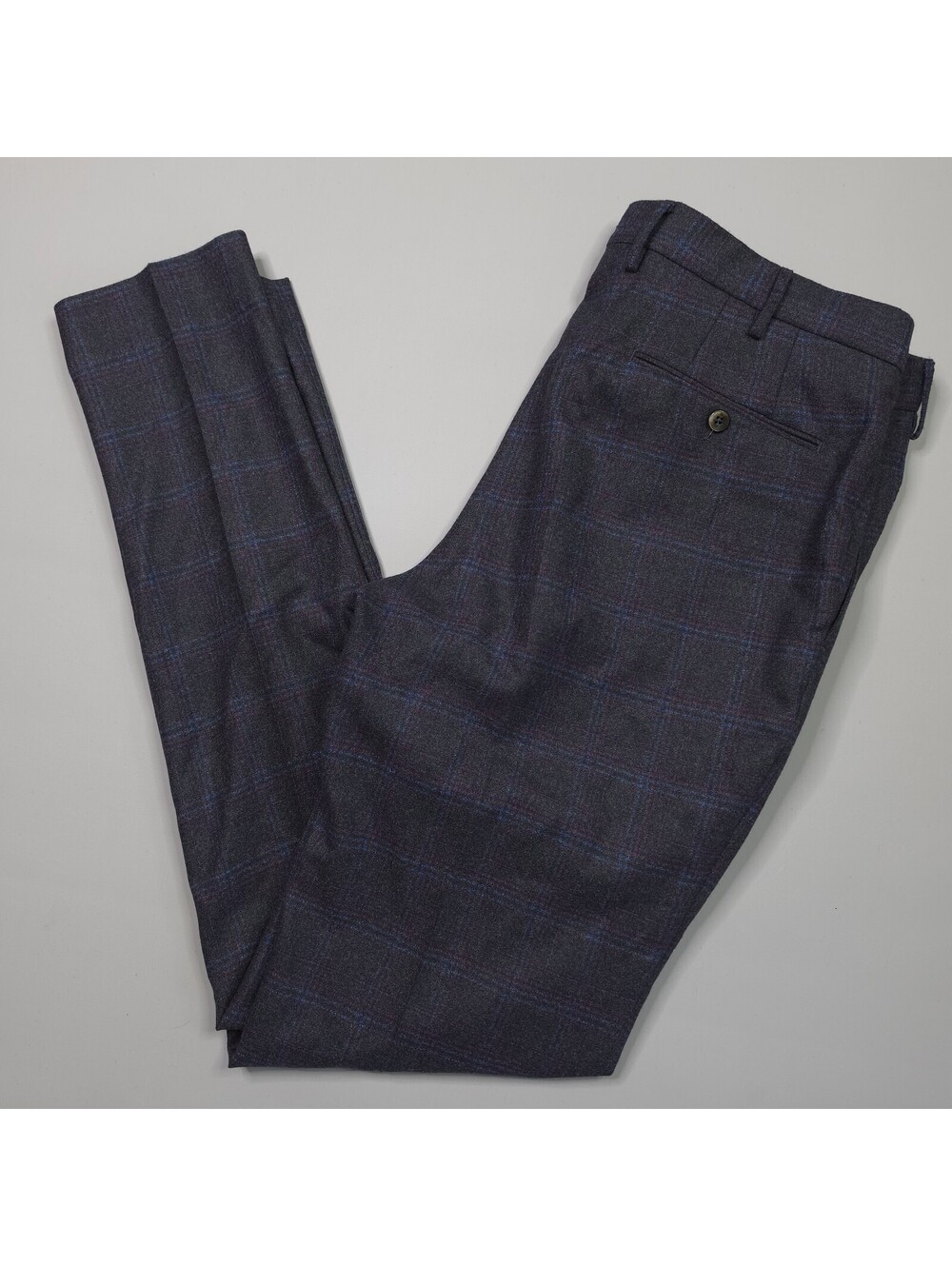 PT Torino Gentlemans Fit Super 110s Plaid Wool Dress Pants 54 36x35